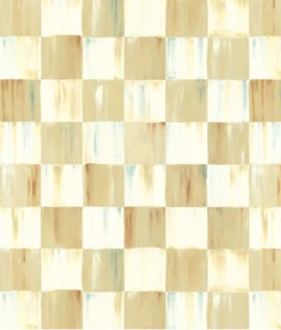 MacKenzie Childs Parchment Check Wallpaper 5.2sq m Roll Wall Covering Unpasted - Picture 1 of 6