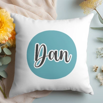 Personalised Blue Circle Design Cushion - Image 1 of 4