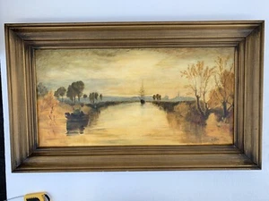 vintage,original ANN DYER oil on canvas,luminous treatment of water & light - Picture 1 of 5