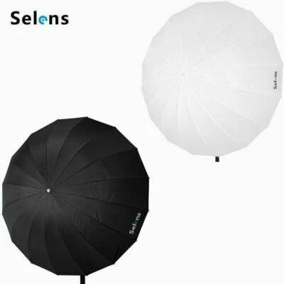 Selens 41/51/65'' Photo Studio Parabolic Reflective Flash Umbrella Black & White - Image 1 of 4
