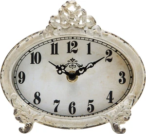 Vintage Table Clock, Battery Operated Rustic Design, Chic Home Décor for Firepla - Picture 1 of 12