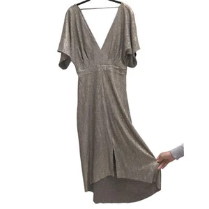 ASTR The Label  Party V-neck Sparkly Golden Dress M - Picture 1 of 8