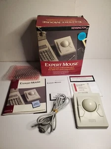 Vintage Kensignton Expert Trackball Mouse #62368 In Box W/Manual & Floppy Disc - Picture 1 of 15