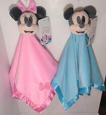 Disney Baby Mickey Or Minnie Lovie Security Blanket Plush Toy Shower Gift