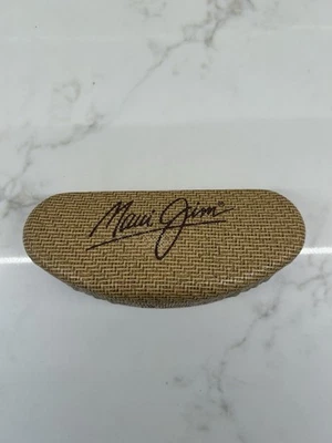Gafas de sol Maui Jim estuche rígido con carcasa de almeja tejido de cesta imitación bambú beige tostado Foto 1 de 4