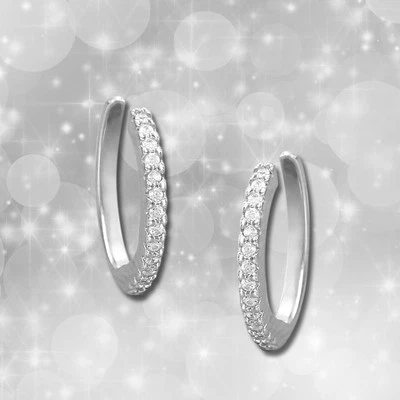 Ohrklemmen weiß Ear Cuff Zirkonia 925 Silber Damen Ohrringe SilberDream GSO471W - Bild 1 von 4