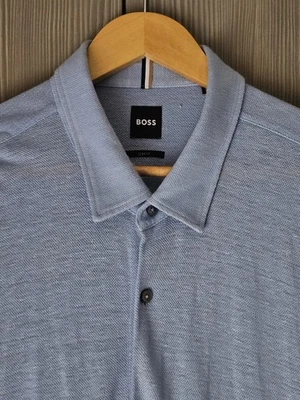 Hugo Boss Slim Fit Linen Short Sleeve Shirt 3XL In Immaculate Condition - Image 1 of 4