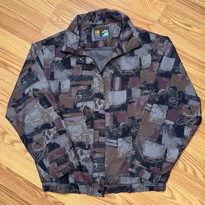 Vintage Forresters GORE-TEX Windbreaker Jacket Abstract Art Large Gorpcore 90s - Image 1 of 4