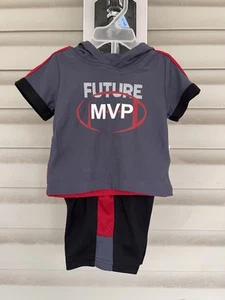 Infant Baby Boys Short Sleeve Hoodie and Shorts Outfit 2-Piece Set 3-6 Month NWT - Picture 1 of 5