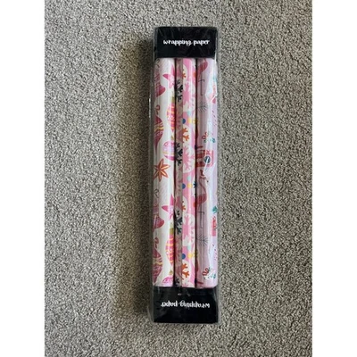 Holiday Wrapping Paper Set Pink Flamingo Cactus Snowflakes Christmas Gift Wrap - Image 1 of 4