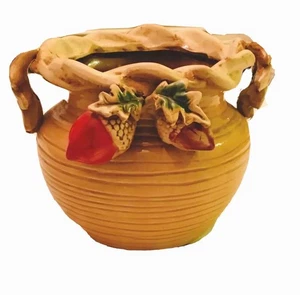 Home Decor Fall Centerpiece Vase Gold Handmade Art Pottery Ceramic New 7”Tx9”W - Bild 1 von 11