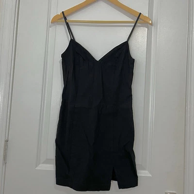 Urban Outfitters ребристый платье PS черный эластичной мини регулируемый ремень Y2K острый - Изображение 1 из 4