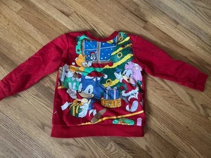 H&M Kids Sega Sonic The Hedgehog Long Sleeve Sleep Shirt  Christmas Size 3/4 yr - Picture 1 of 7