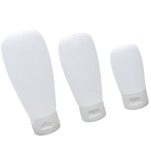 3 PCS Flip-top Empty Bottle Set Travel Small Bottles for Liquids Silicone - Picture 1 of 12