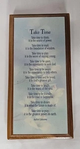 Inspirational Words  TAKE TIME TO THINK Vintage Frame 7.5" - Picture 1 of 7