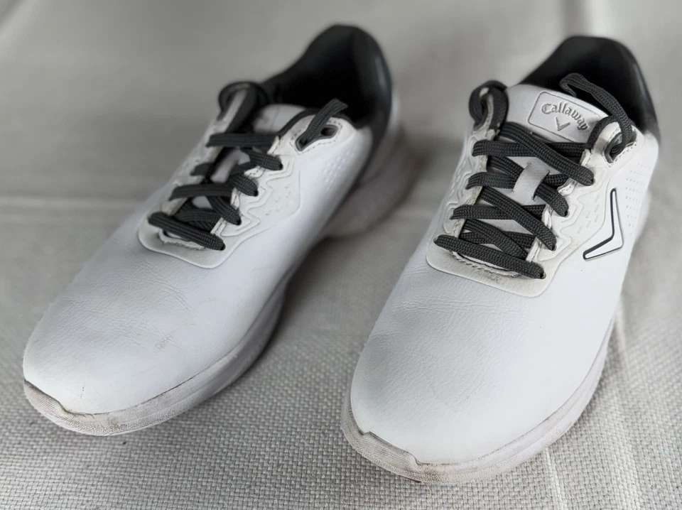 Callaway Golf Shoes Mens Size 7 White Black Leather Spiked Comfort CG220WGY - Image 1 of 4