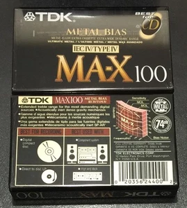 ein (1) TDK MA-X 100min Ultimate Wide Dynamic Range Metallband für Kassettendeck - Bild 1 von 2