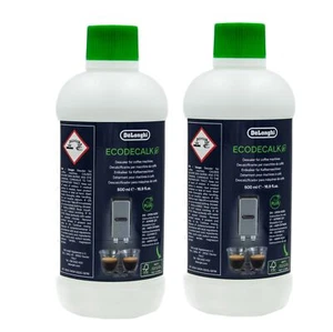 2x Bottle of 500ml each DELONGHI Magnifica DESCALER ECODECALK DLSC500 - Picture 1 of 2