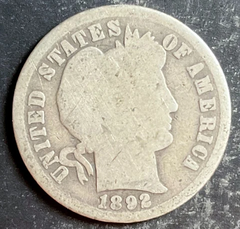 1892-O Barber Liberty Dime old New Orleans silver tough collection date j812 Cover