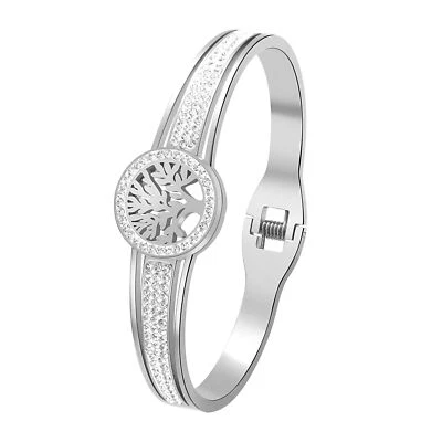 Brazalete Brazalete Mujer Árbol de la Vida Acero Inoxidable 6 1/2 pulgadas Regalo Día de la Madre Foto 1 de 4