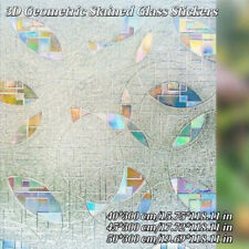 Geometric Stained Glass Stickers Frosted Static Cling Window Film No Glue Decor