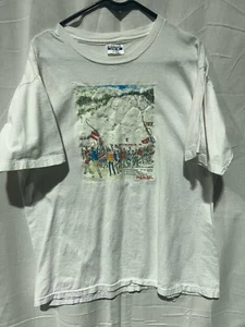 90s Vintage Meribel Ski T-shirt Made in USA 100% cotton - Picture 1 of 2