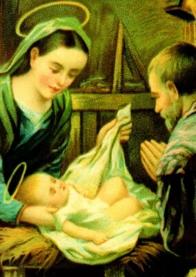 Baby Jesus Mary Joseph In The Manger Christmas Cards By Paper Magic - Set of 9 - Image 1 of 3