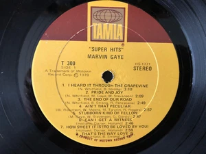 ++ RECORD ONLY!! NO COVER!! Marvin Gaye SUPER HITS Original 1970 Tamla G+ $2.00 - Imagen 1 de 2