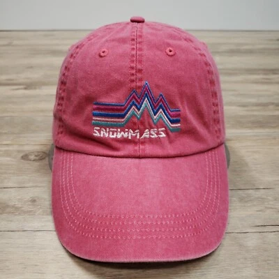 Aspen Snowmass Sombrero Gorra Correa Trasera Yunque Rojo Algodón Retro Logo Ajustable Foto 1 de 4