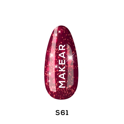 S61 Cherry Star UV Nagellack 8 ml Makear roter Shellac ohne HEMA