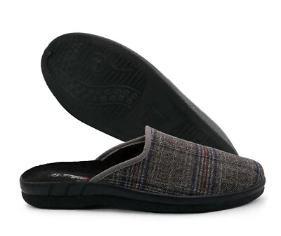 SPRINT SPORT Herren Hausschuhe Karierte-Pantoffeln Hauspantolette