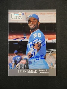 Autógrafo Brian McRAE 1991 FLEER ULTRA ROOKIE #152 firmado a mano - Imagen 1 de 2