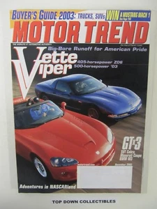 Motor Trend Magazine November 2002 Adventures In NASCAR Land - Imagen 1 de 4