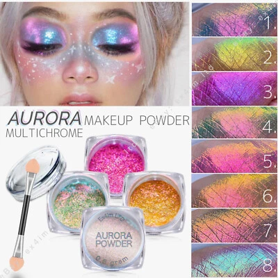 Mermaid Eyeshadow Makeup Loose Powder Iridescent Unicorn Aurora Highlighter - Image 1 of 4