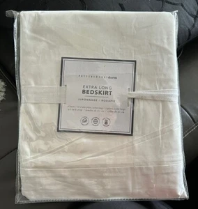 Pottery Barn Dorm Extra Long Cotton BedSkirt Full White Bed Skirt New - Picture 1 of 4