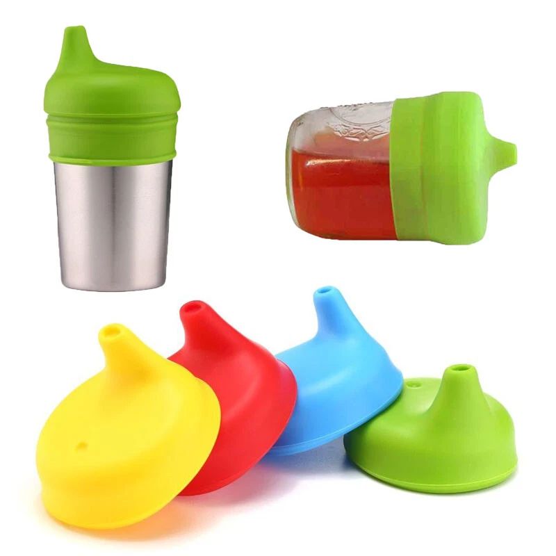 4Pcs Elephant Silicone Spill-proof Cup Cover Kids Training Drinking Sippy Lids - image 1 of 4