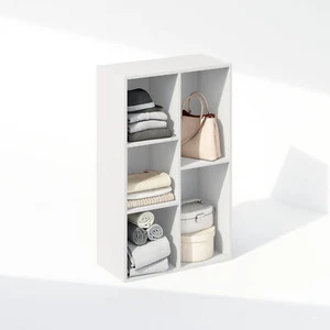 5-Cube Reversible Open Shelf Multipurpose Bookcase Storage Organizer Shelf White - Picture 1 of 7