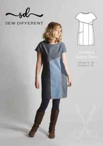Essential Denim Dress Fabric Sewing Pattern - By Sew Different - Picture 1 of 3