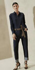 Brunello Cucinelli Button-Front Long-Sleeve Denim Jumpsuit size Large