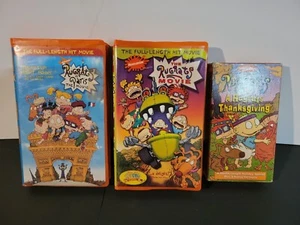 RUGRATS_Totally 90s Kids Throwback VHS Lot Of 3 - Orange Clamshell, Rugrats x3 - Picture 1 of 3