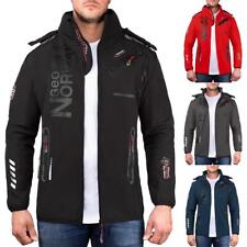 GEO Norway Men's Softshell Jacket Heat Insulated Detachable Hood Stylish Print