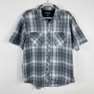 Orvis Größe Large Classic Collection kurzärmliges gewebtes kariertes geknöpftes Hemd grau - Bild 1 von 4
