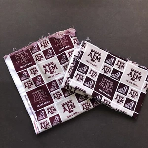 Texas A&M Fabric Remnants Cotton Maroon Gray Reveille Pattern Logo Cotton - Picture 1 of 7
