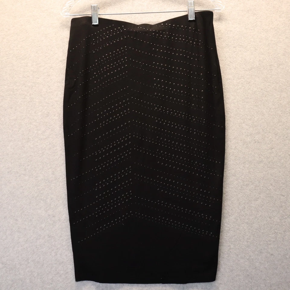 Saia Vince Camuto feminina pequena elástica cintura cravejada preta - Imagem 1 de 4