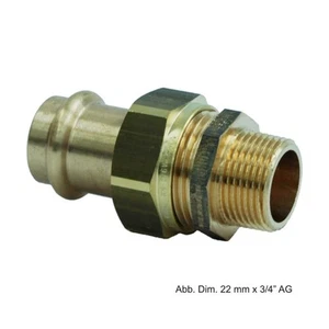 Viega Sanpress Verschraubung mit AG, aus Rotguss, Modell 2265, 22 mm x 1" - Bild 1 von 1