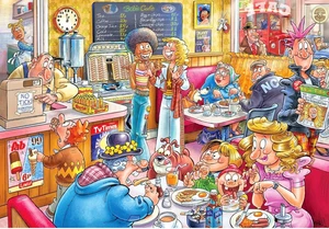 Brand New Wasgij Wasjig Destiny 27 Cafe to Latte 1000 Pieces Jigsaw Puzzle Gift - Picture 1 of 3