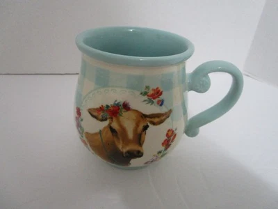 先锋女士奶牛咖啡杯绿松石格子 15 盎司 — 第 1/4 张图片