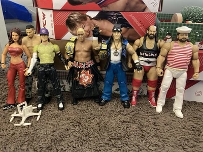 WWE LOT GRANDMASTER SEXAY RIKISHI TUGBOAT EARTHQUAKE HARDY BOYZ LITA + TAG BELTS - Image 1 of 4
