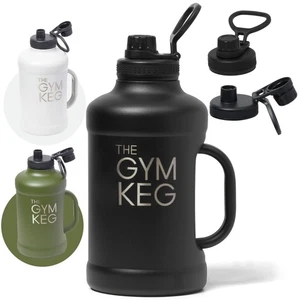 Insulated Metal Water Bottle 2L Gym Keg Large Capacity Keeps Cold 24hrs 12hrs Wm - Picture 1 of 5