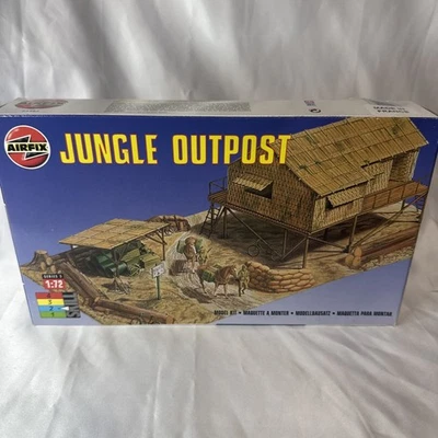 Vintage Airfix 1:72 Jungle Outpost Diorama Model Kit Plastic War Camp - Image 1 of 4